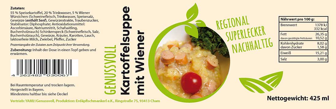 Kartoffelsuppe mit Wiener Würstchen